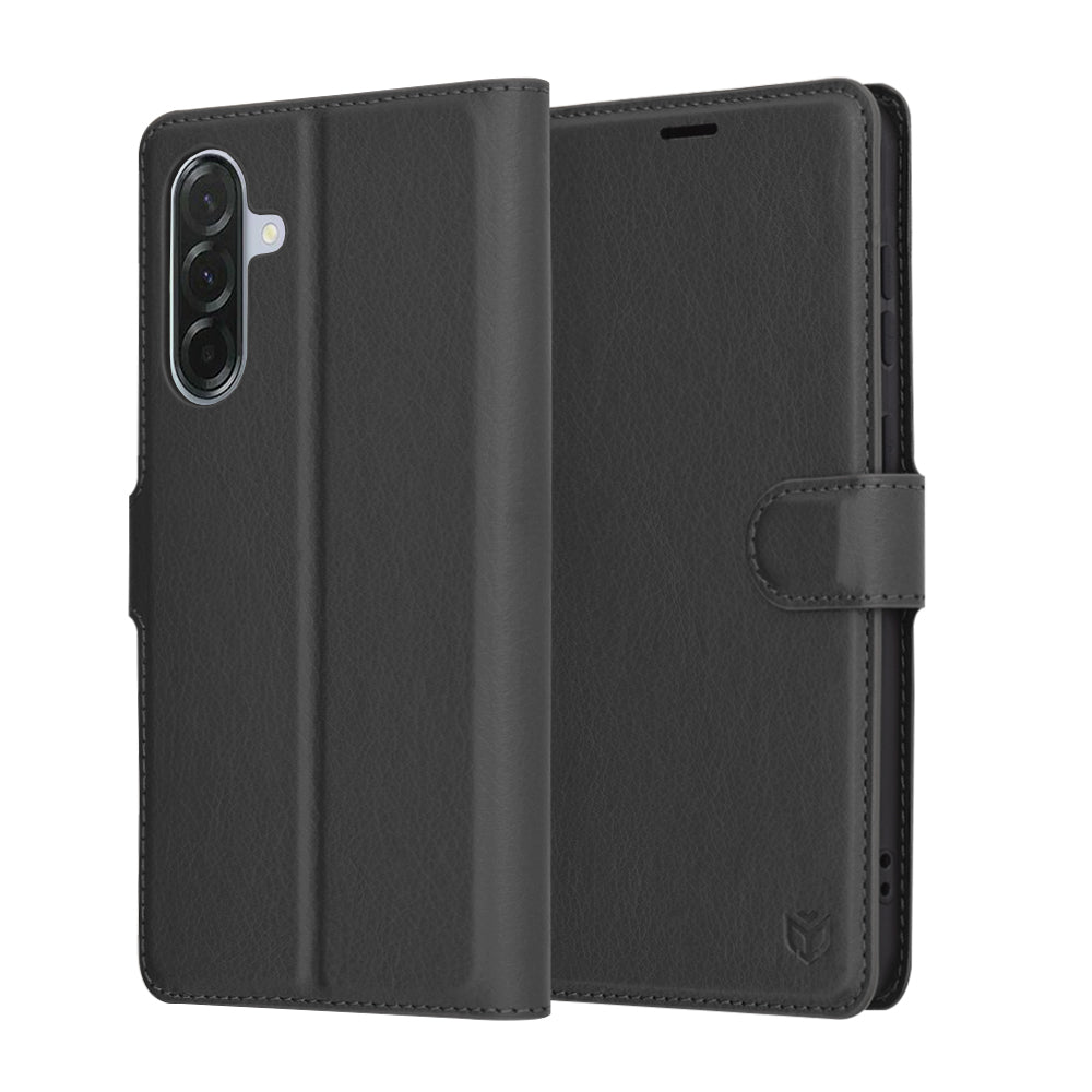 Techsuit usnjena preklopna torbica za Samsung Galaxy A56 5G v èrni barvi