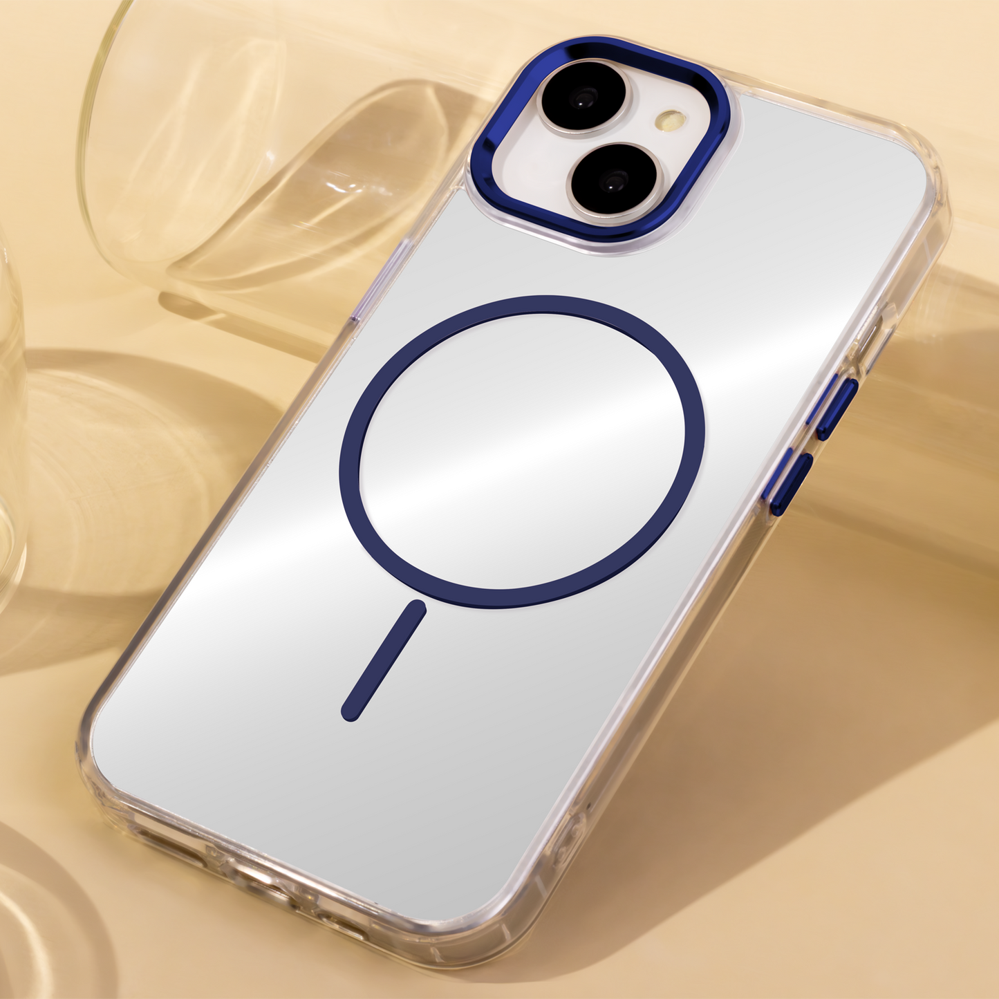 Prozoren MagSafe ovitek za iPhone 17 6,3" - modra