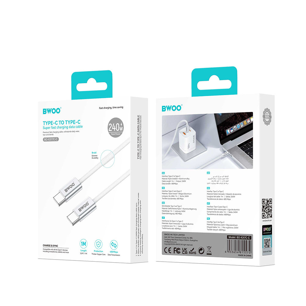 Kabel "BWOO" USB-C v USB-C B, 240W