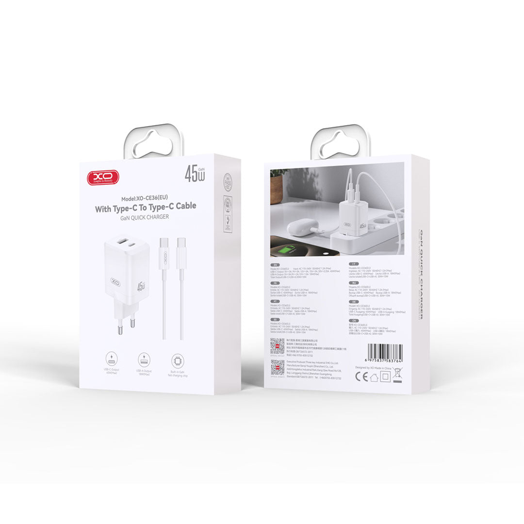 XO CE36 Komplet USB-C | Hitro polnjenje