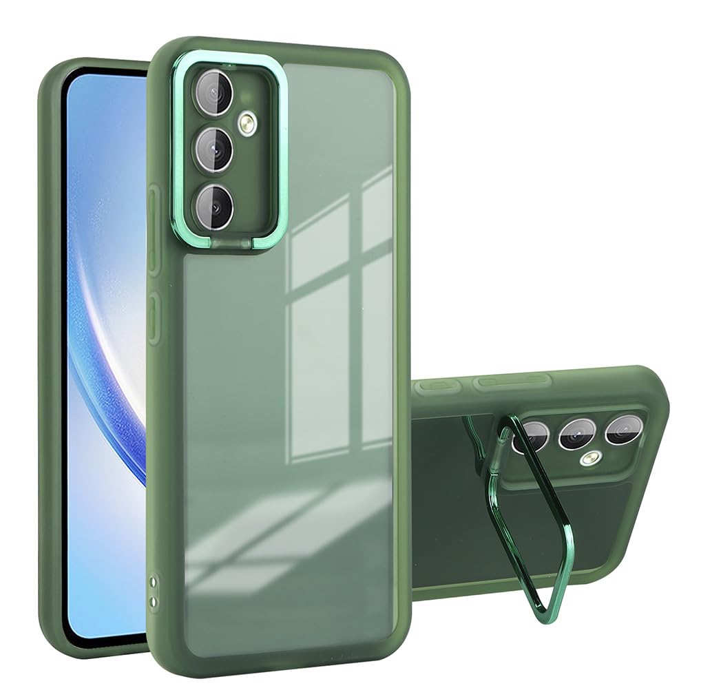 SEAHAI prosojen ovitek s stojalom za Samsung Galaxy A54 5G v zeleni barvi