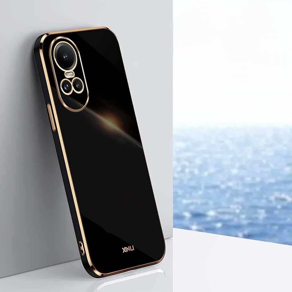 Silikonska maskica GIOPUEY za Oppo Reno 10 / Reno 10 Pro – crna