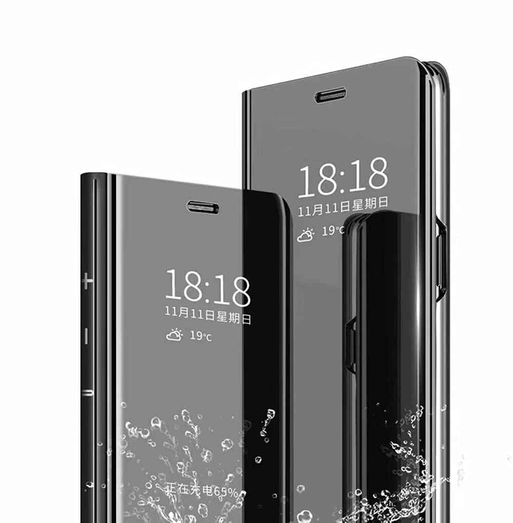 Preklopna torbica za Xiaomi Poco X5 Pro – s ogledalom, stalak, crna