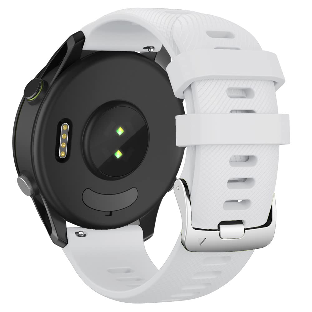 ANBEST silikonska narukvica 22 mm za Garmin Forerunner 255 / Vivoactive 4 / Venu 2 | bijela
