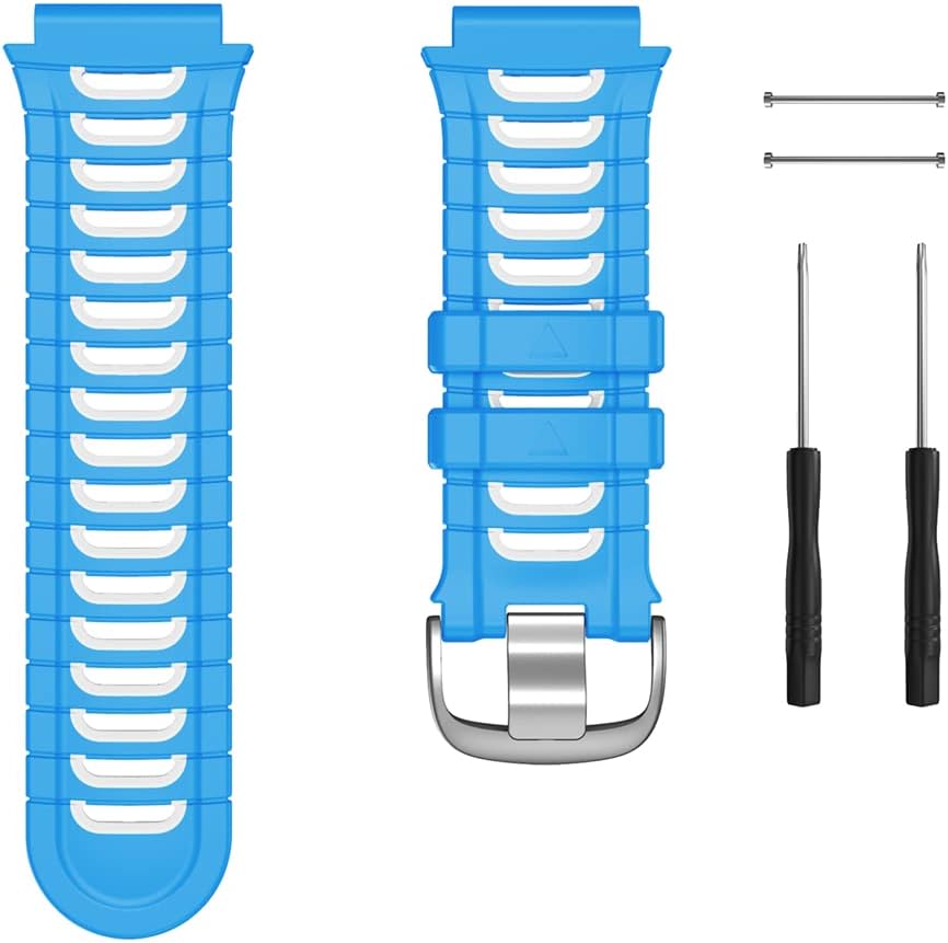 Tyogeephy silikonski pašček za Garmin Forerunner 920XT – belo-modra