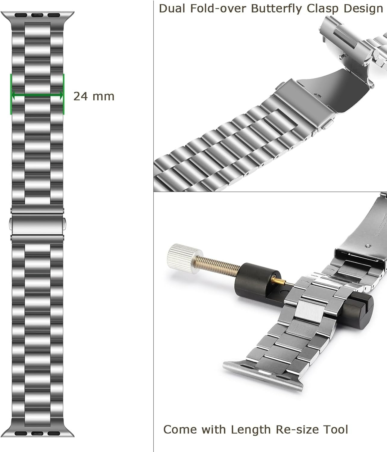 Pašček za uro "Tasikar Metal" Apple Watch 42mm (Series 10) 41mm 40mm 38mm – Infostyle
