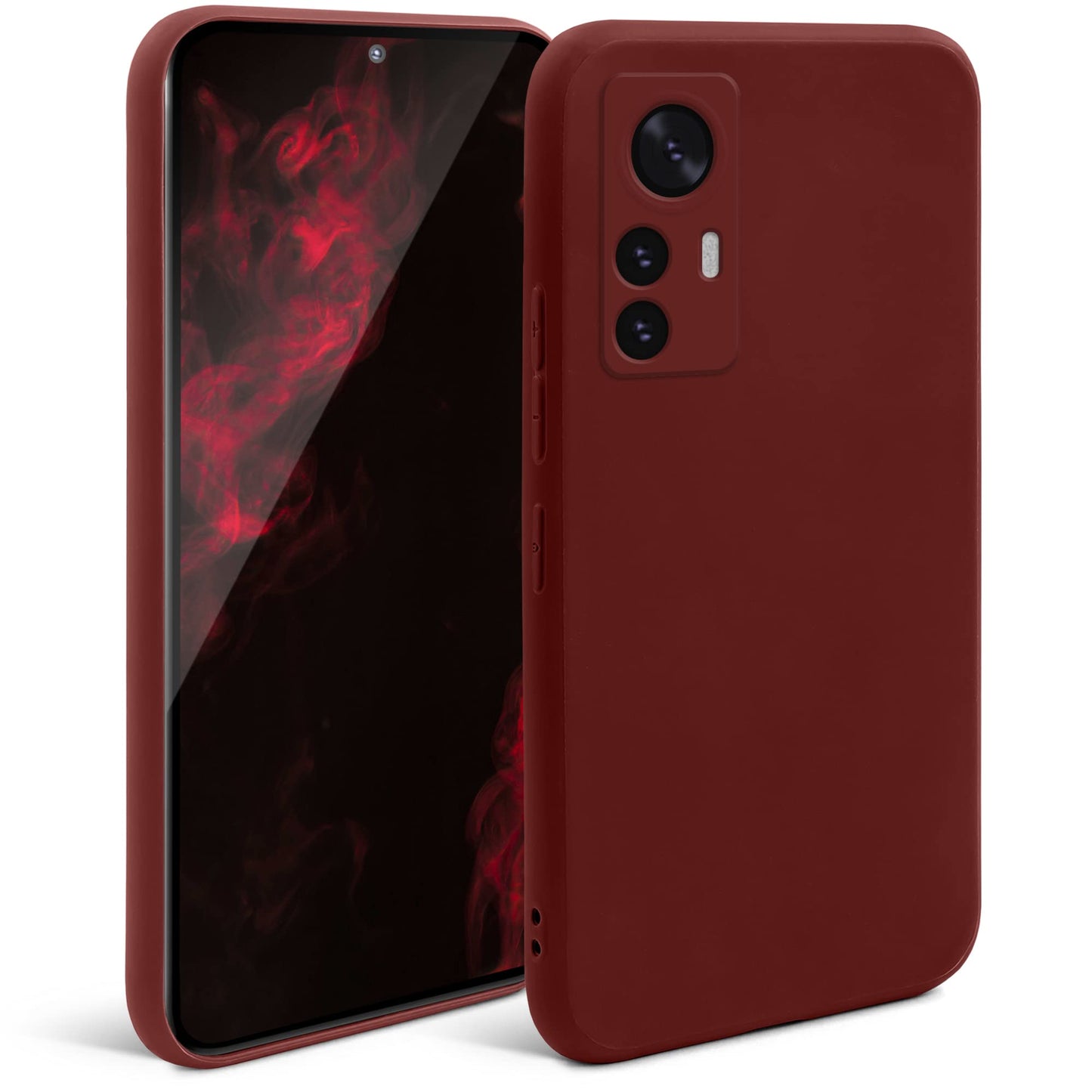 Silikonska maskica Moozy Minimalist za Xiaomi 12 Pro – bordo crvena, mat TPU