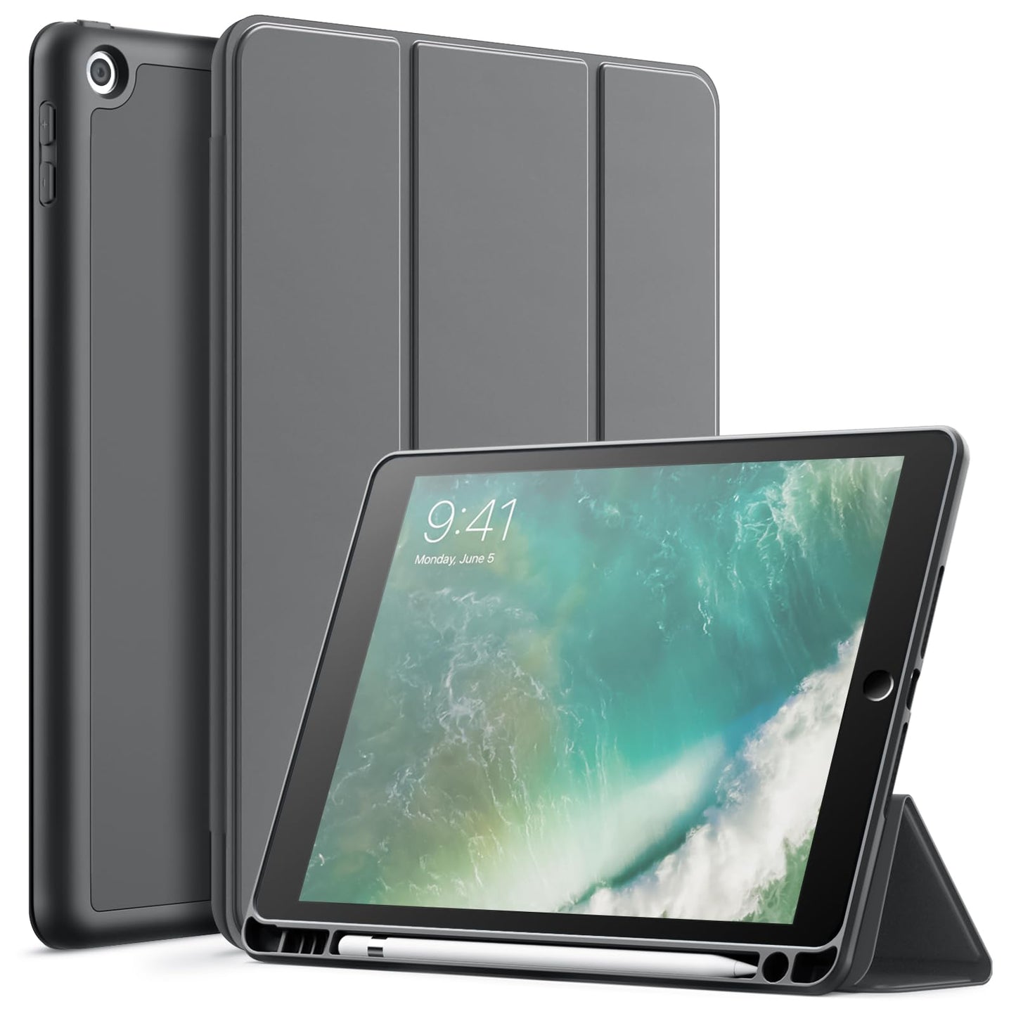 ovitek-jetech-ipad-9-7-2017-2018-drzalo-svincnik-temno-siva