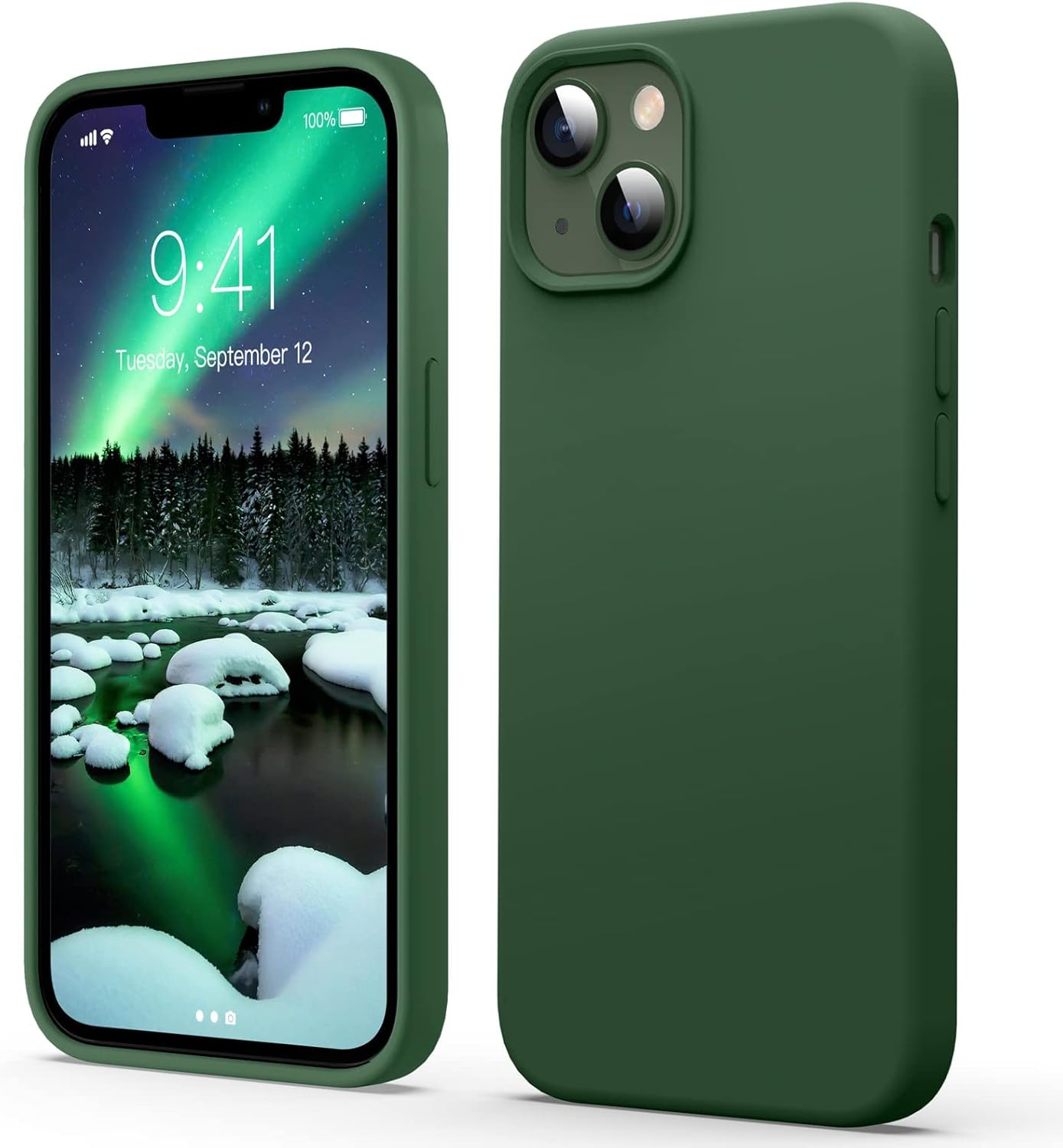 Silikonska maskica Flyzoo Liquid za iPhone 14 Plus – tamnozelena