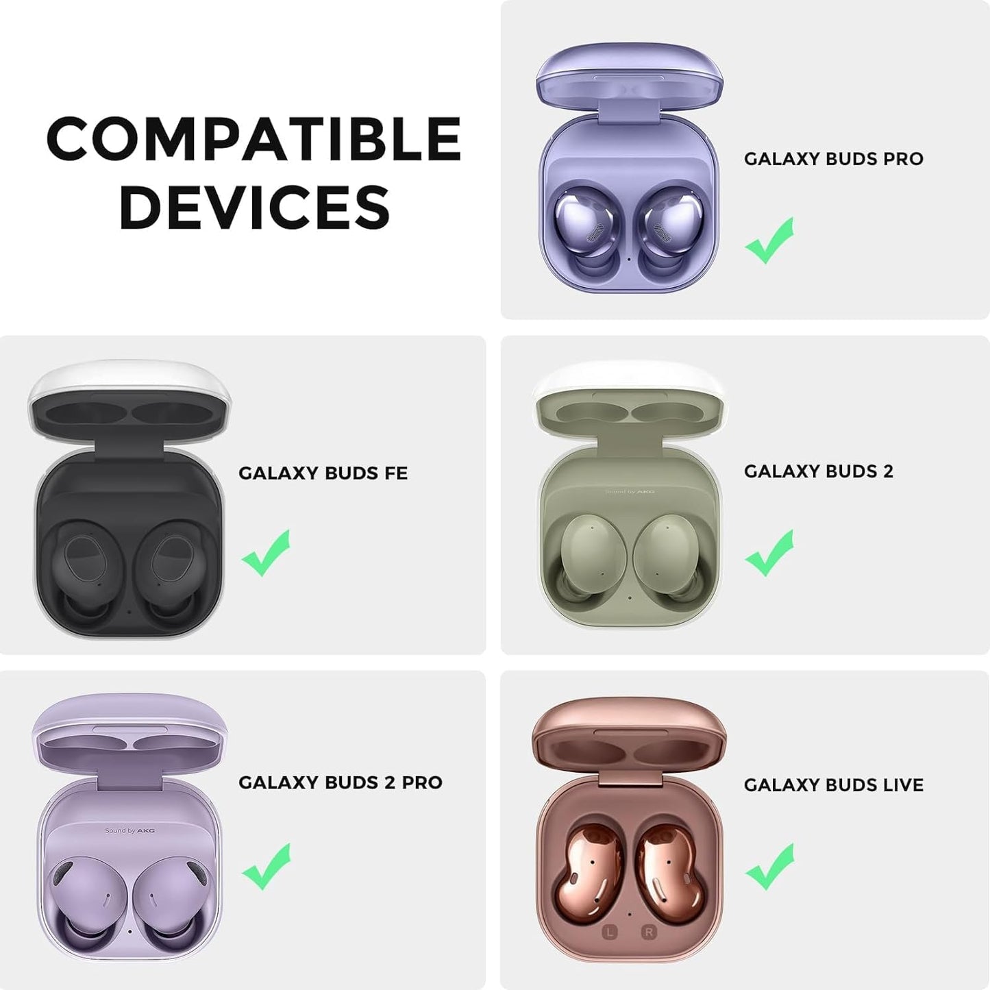 Zaštitna maskica za Samsung Galaxy Buds (Live/Pro/Buds2) – TPU + karabiner