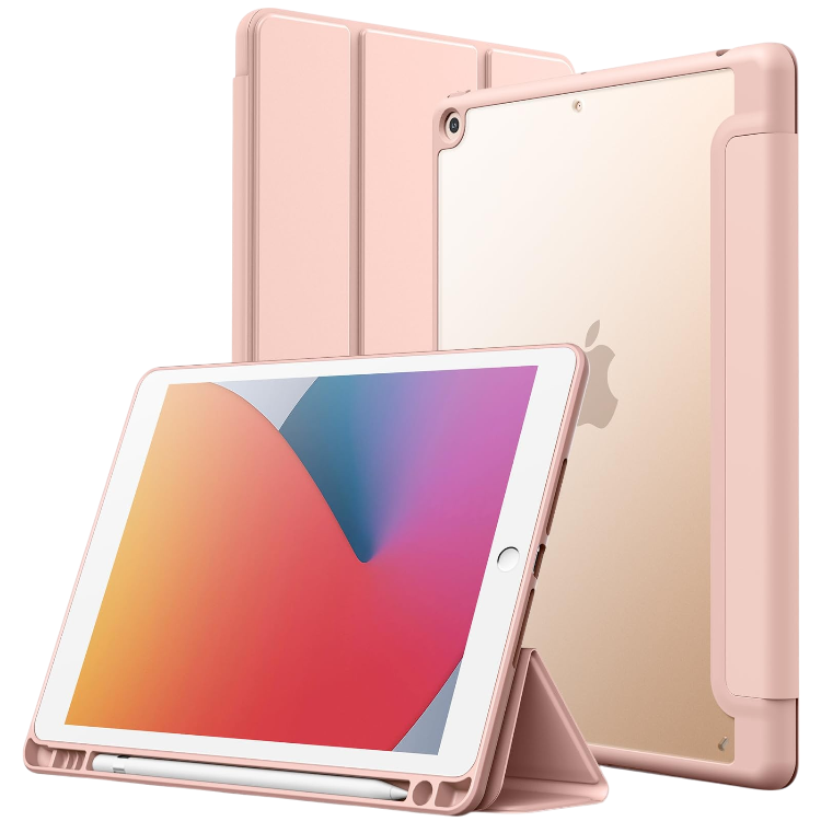 Zaščitni ovitek z držalom za pen "Matte Clear" iPad 9/8/7 (10.2", 2021/2020/2019 Model, 9/8/7 Generacija) – JeTech – Roz