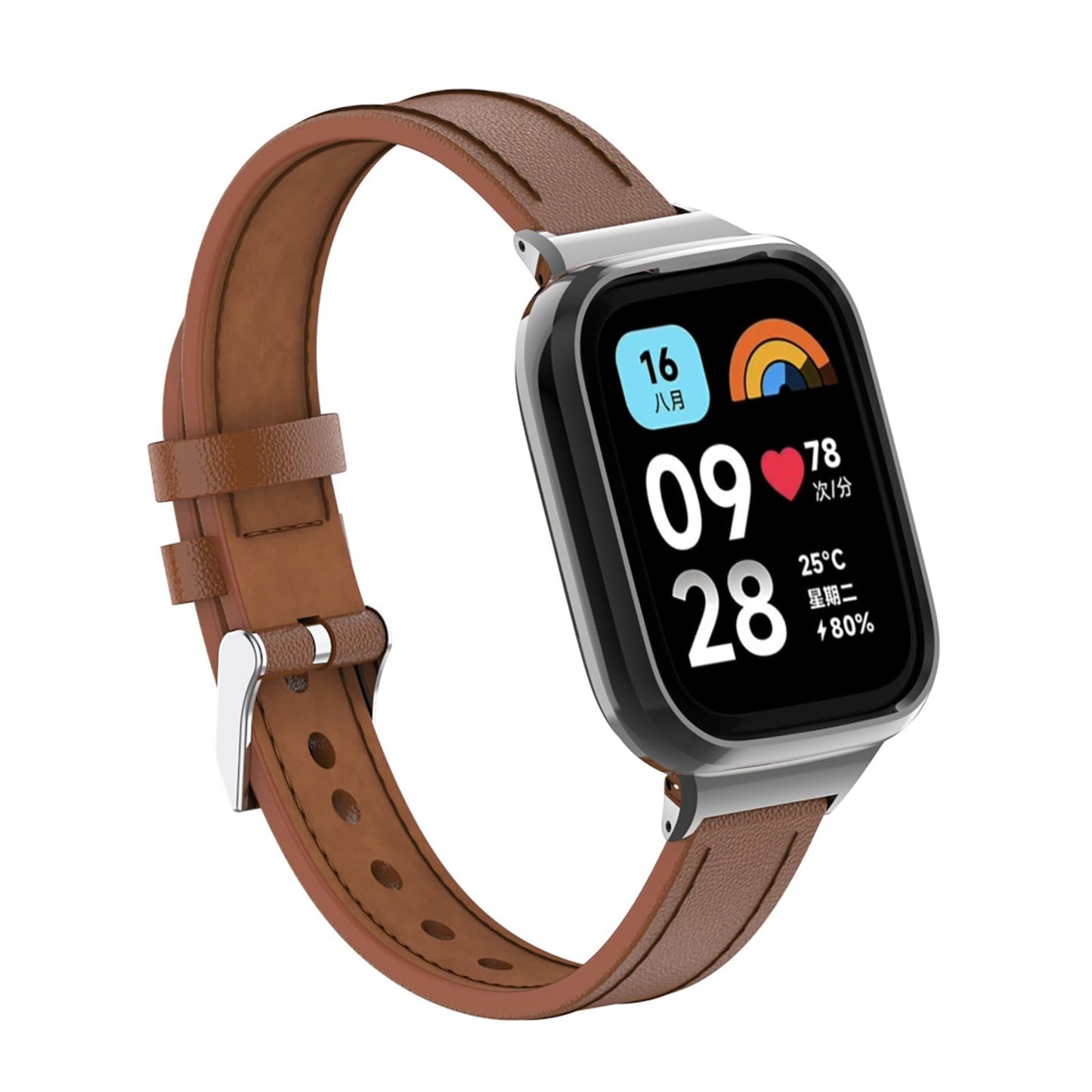 Pašček GIOPUEY za Redmi Watch 3 Active iz umetnega usnja – rjava