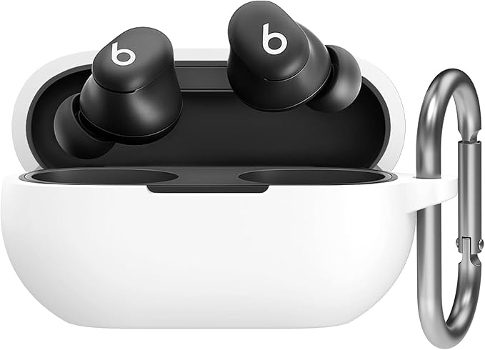 Silikonska futrola za Beats Solo Buds (2024) – bijela + karabin