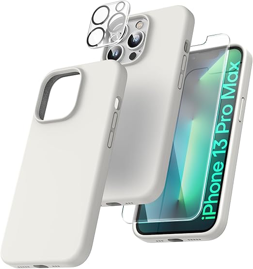 TOCOL 5u1 maskica za iPhone 13 Pro + 2 zaštitna stakla i 2 zaštite za kameru, siva