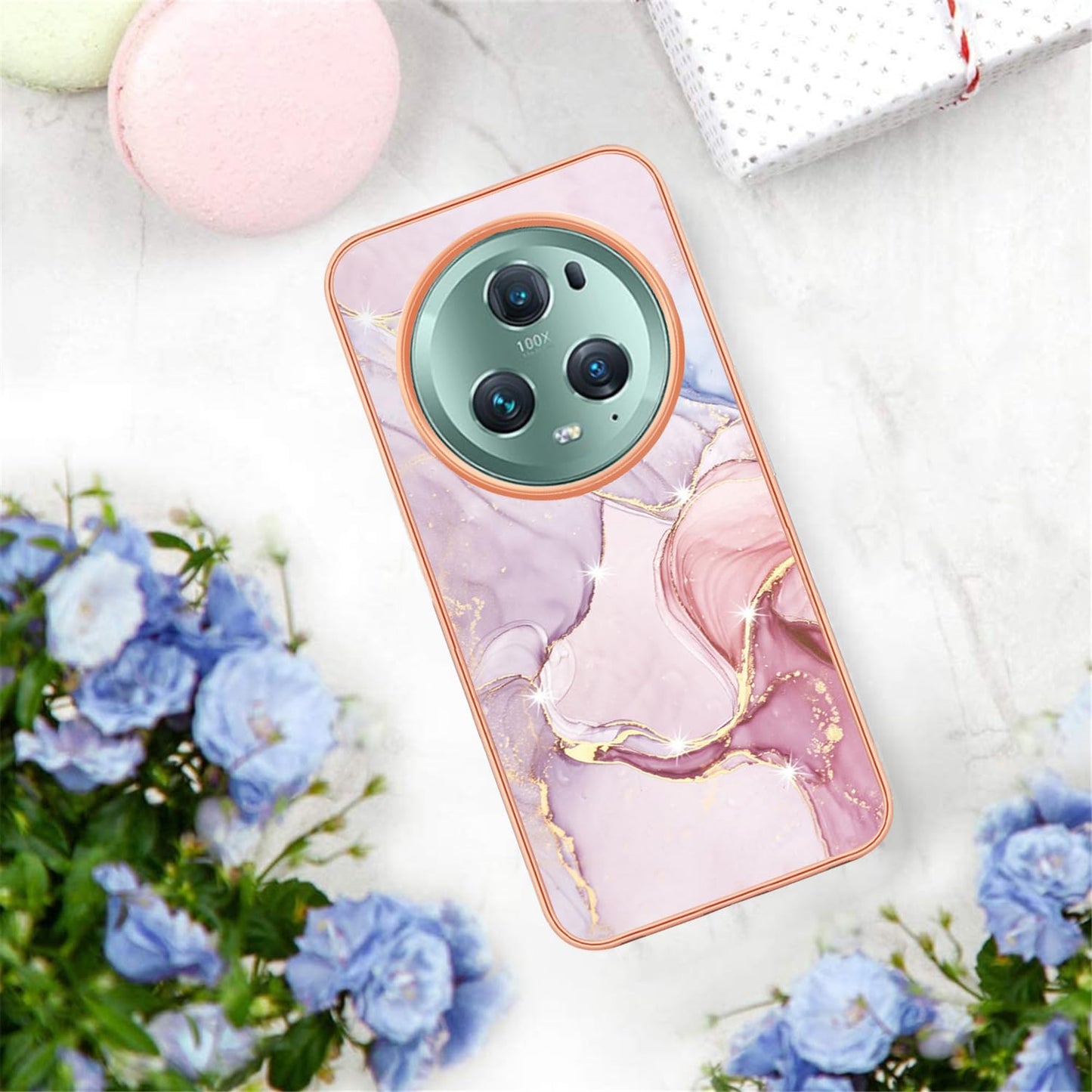 HAOYE mramorni gradient etui za Honor Magic 5 Pro – rozi