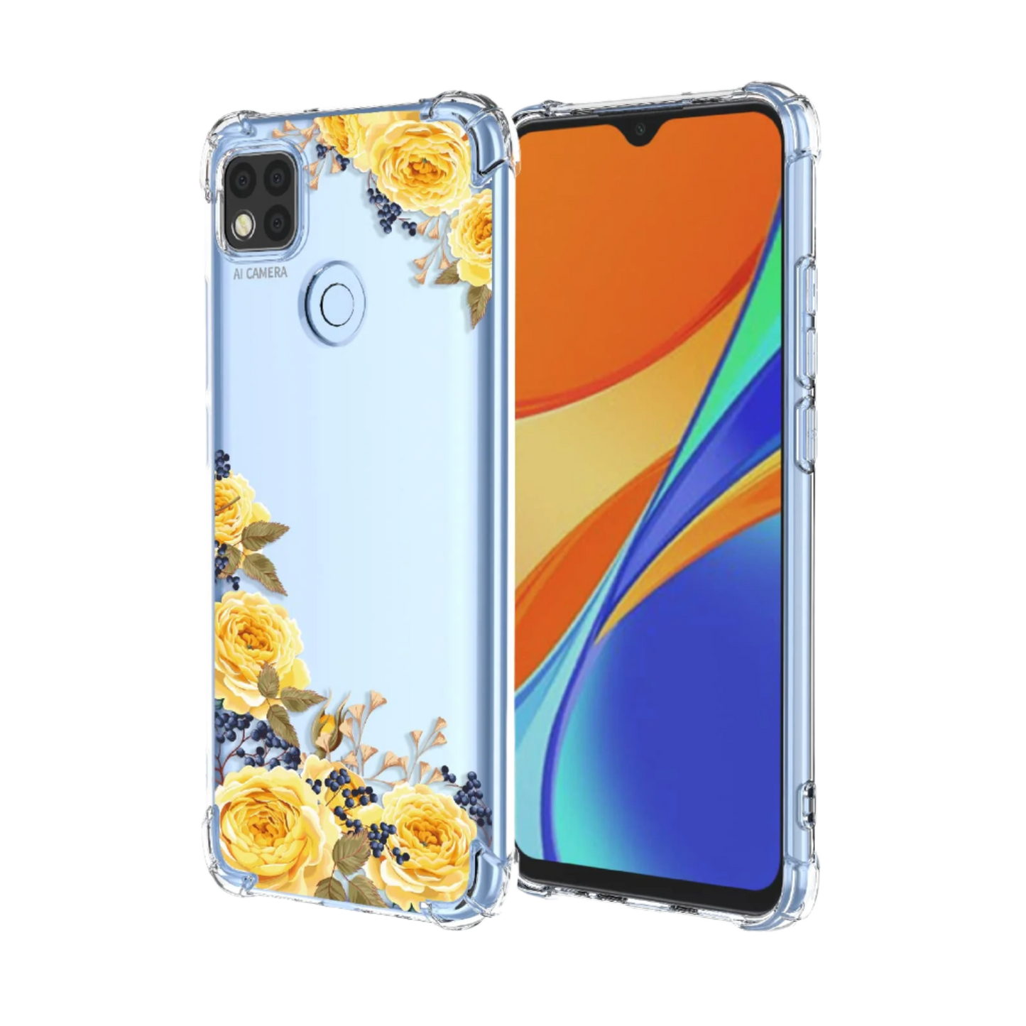 Silikonski ovitek "Yellow roses" za Xiaomi Redmi 9C – Infostyle – Prozorna / TPU silikon