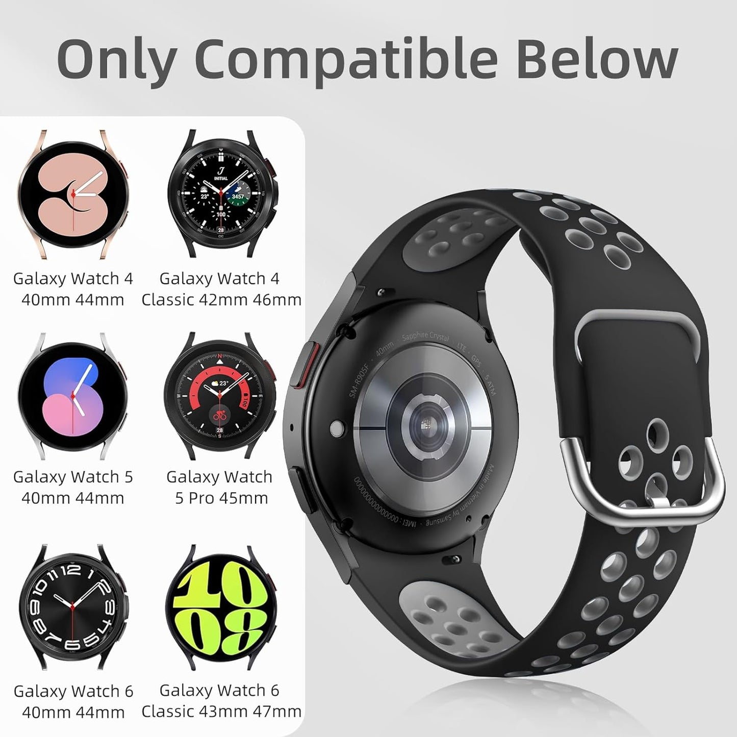 Pašček za uro Samsung Galaxy Watch 7/6/5/4 40 mm 44 mm/Watch 5 Pro 45 mm/Watch 6 Classic 43 mm 47 mm/Watch 4 Classic 42