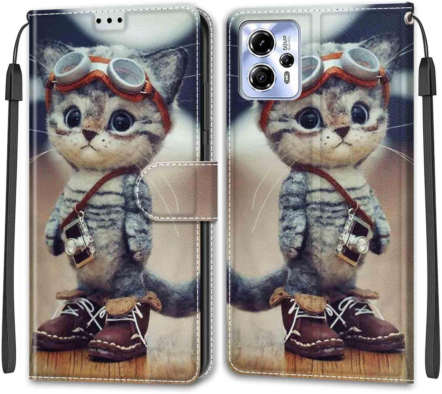 Preklopna torbica "Cool Cat" za Motorola Moto G13/G23/G53