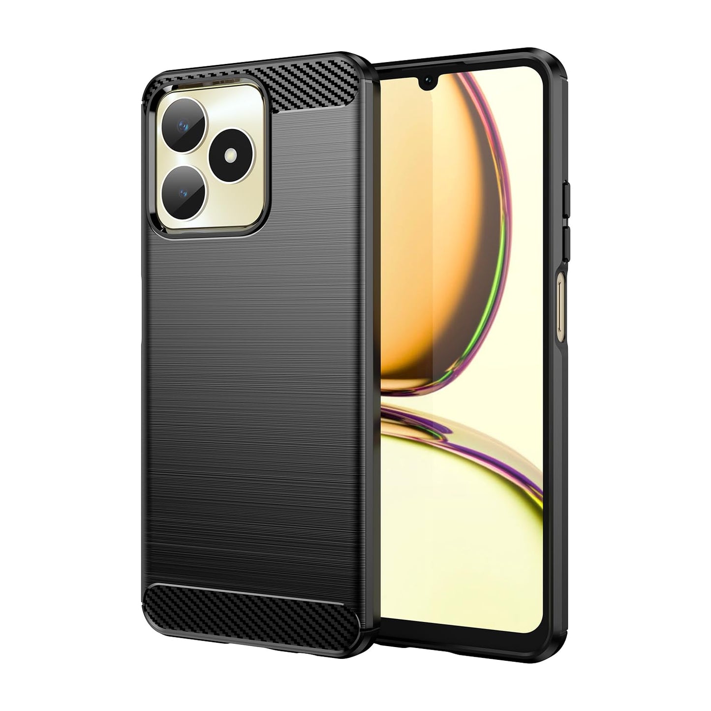 carbon ovitek za realme c53 realme note 50 crna