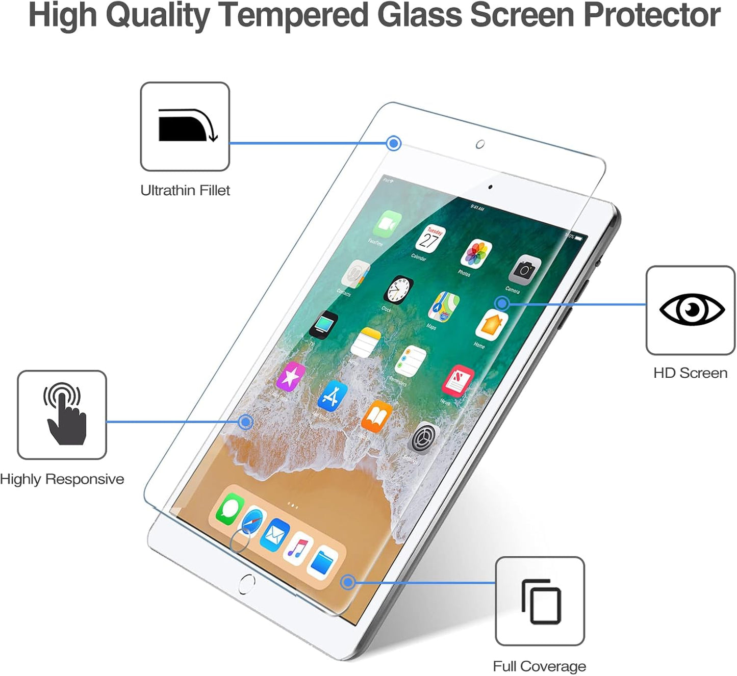 Zaščitno steklo za iPad 9.7" – iPad 6./5. gen. (2018/2017), iPad Air 1/2, iPad Pro 9.7"
