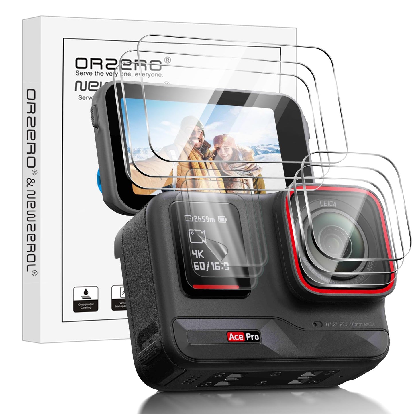 Zaščitno steklo za Insta360 Ace Pro – 3 kos, kaljeno steklo, HD zaščita zaslona