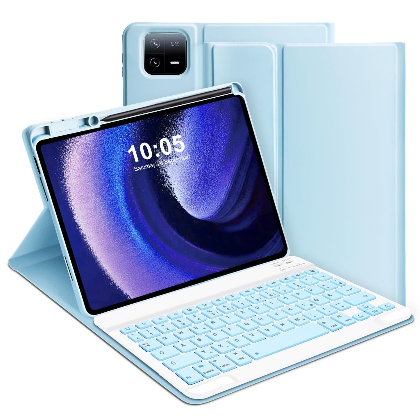 GOOJODOQ futrola s tipkovnicom Xiaomi Pad 6 / 6 Pro – QWERTZ, plava