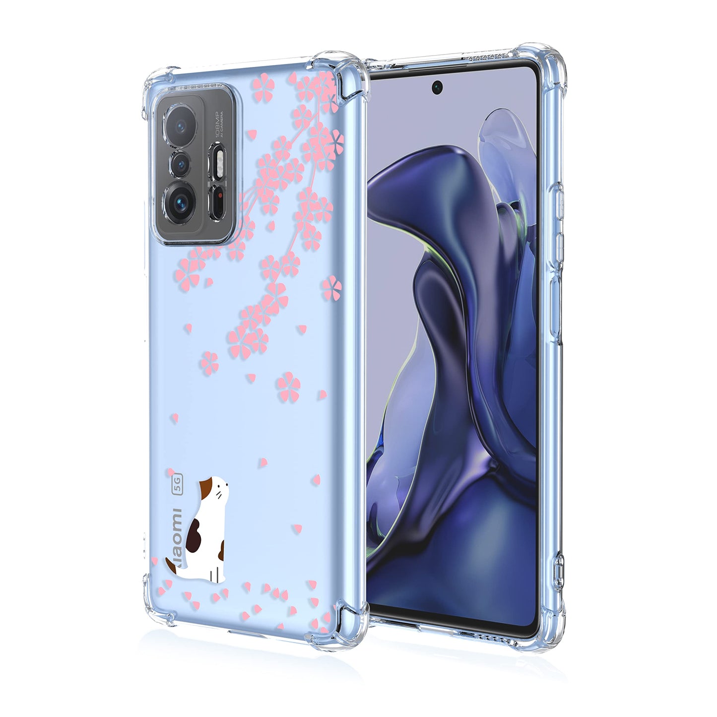 prozoren ovitek cat flower za xiaomi 11t 11t pro