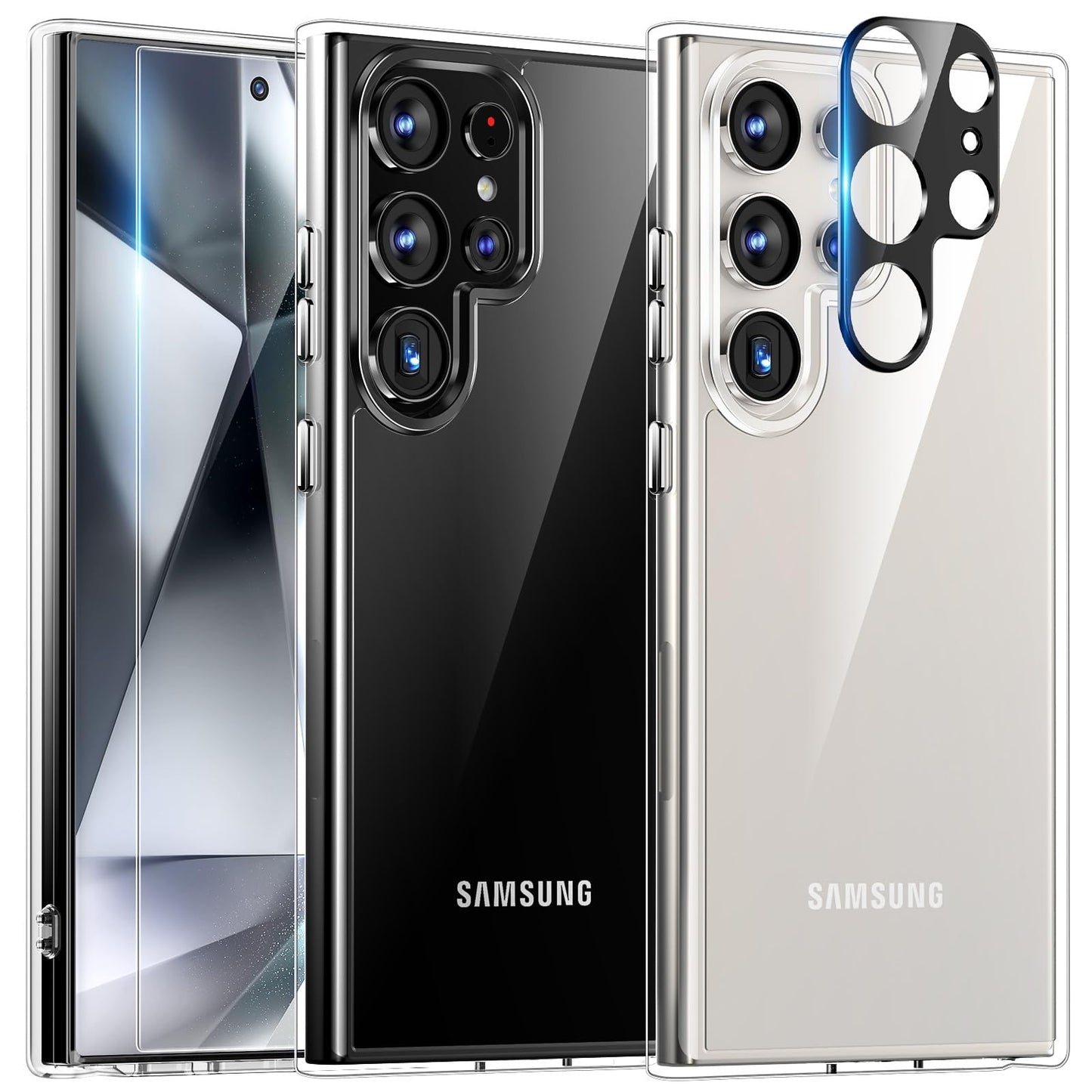 TAURI zašèitni ovitek + steklo + zašèita kamere za Samsung Galaxy S24 Ultra prozoren