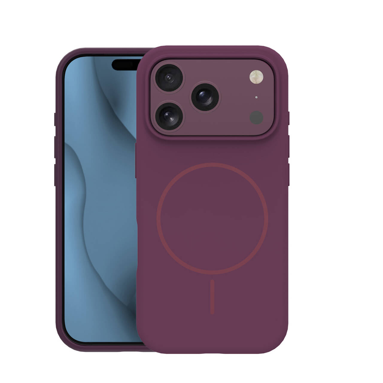 Ovitek za iPhone 17 Pro / 18 Pro, silikonski MagSafe – temno češnjev