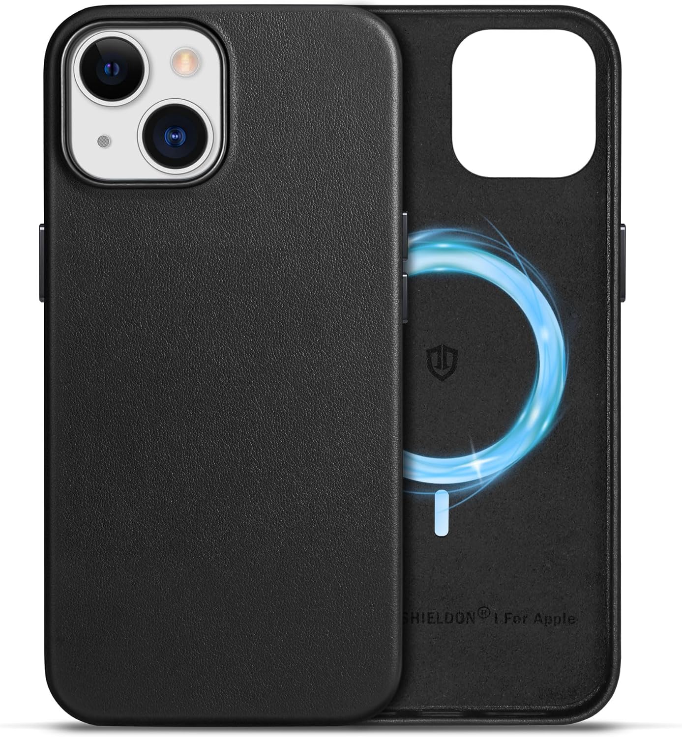 SHIELDON kožna futrola za iPhone 15 – magnetsko punjenje (crna)