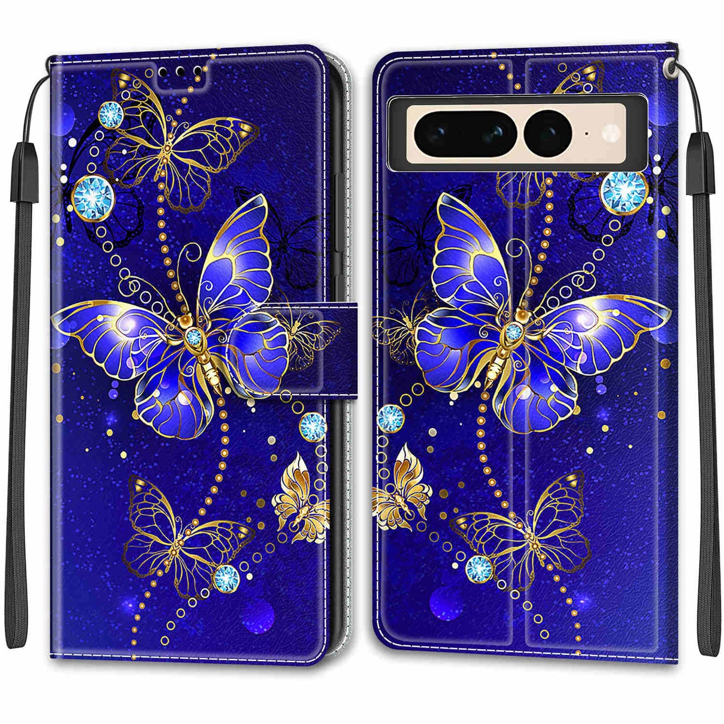Preklopna torbica Metulj za Google Pixel 7 Pro modra