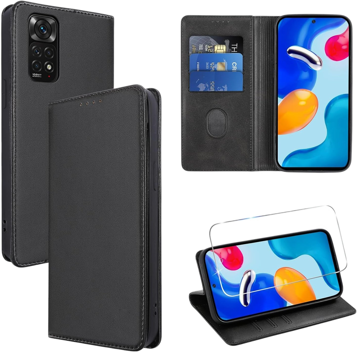 Preklopna torbica za telefon Xiaomi Redmi 12C/11A, črna – Infostyle