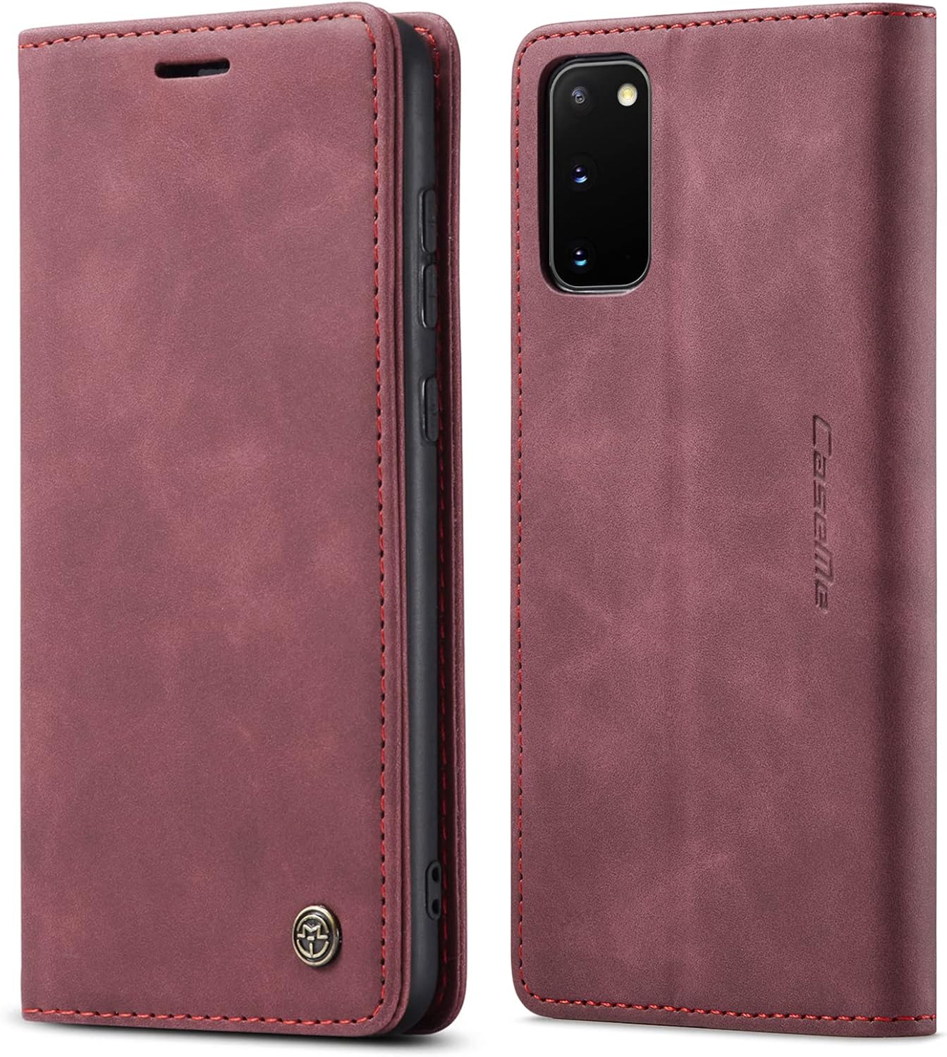 Preklopna torbica BigCousin za Samsung Galaxy S20 – bordo crvena