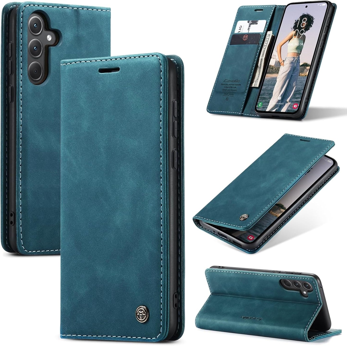 Preklopna torbica BigCousin za Samsung Galaxy A73 – tamno zelena