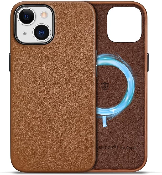 SHIELDON maska za iPhone 15 – Smeđe-crvena