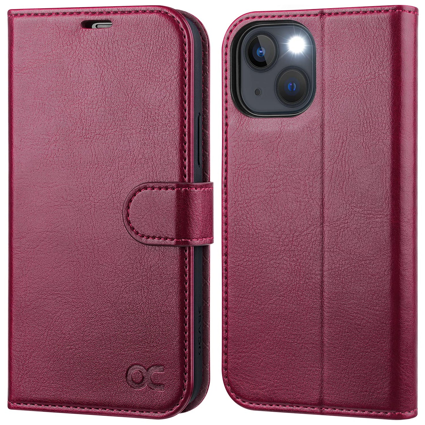 OCASE preklopna torbica za iPhone 14 Plus bordo rdeèa
