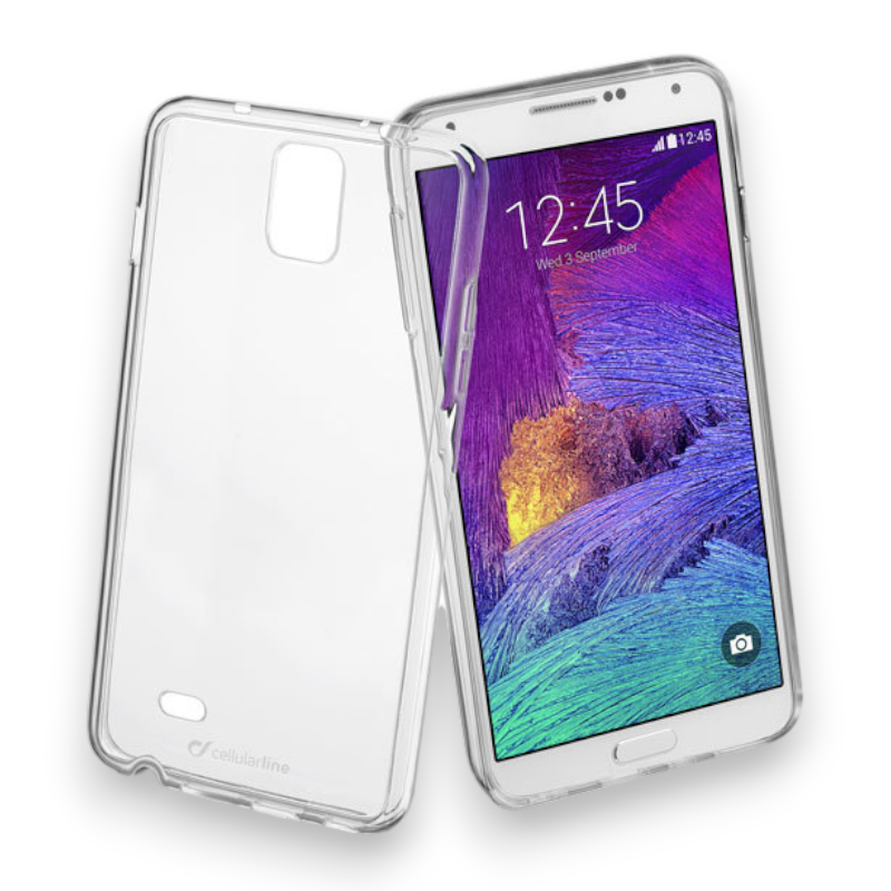 Komplet silikonski ovitek + zaščitna folija "Clear Duo" za Samsung Galaxy Note 4 – Cellularline – Prozorna / TPU silikon
