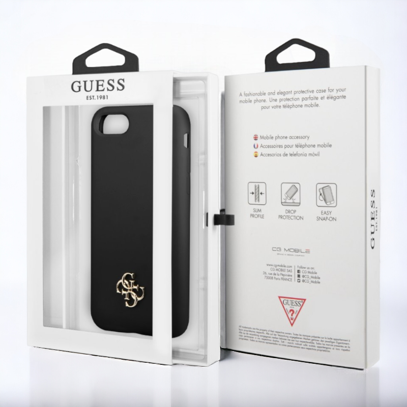 Ovitek Guess "black mini 3D logo" za iPhone 7 / 8 (GUHCI8S4LK)
