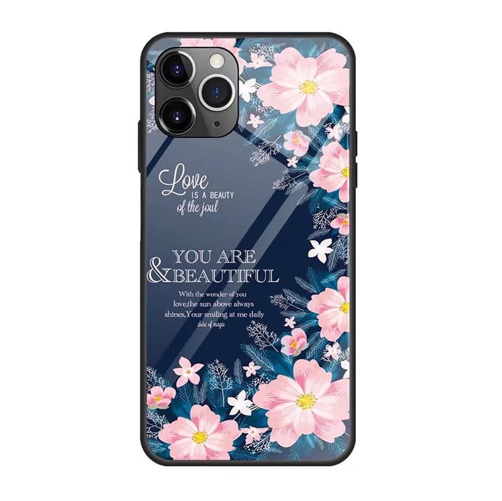HAOYE maskica za Xiaomi Redmi Note 12S 4G – kaljeno staklo + TPU zaštitna maska, cvjetni dizajn