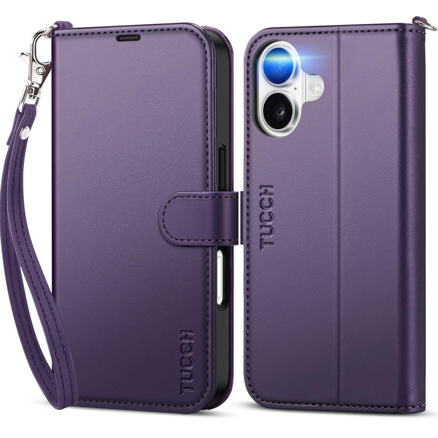 Preklopna torbica TUCCH iPhone 17 tm.vijolična