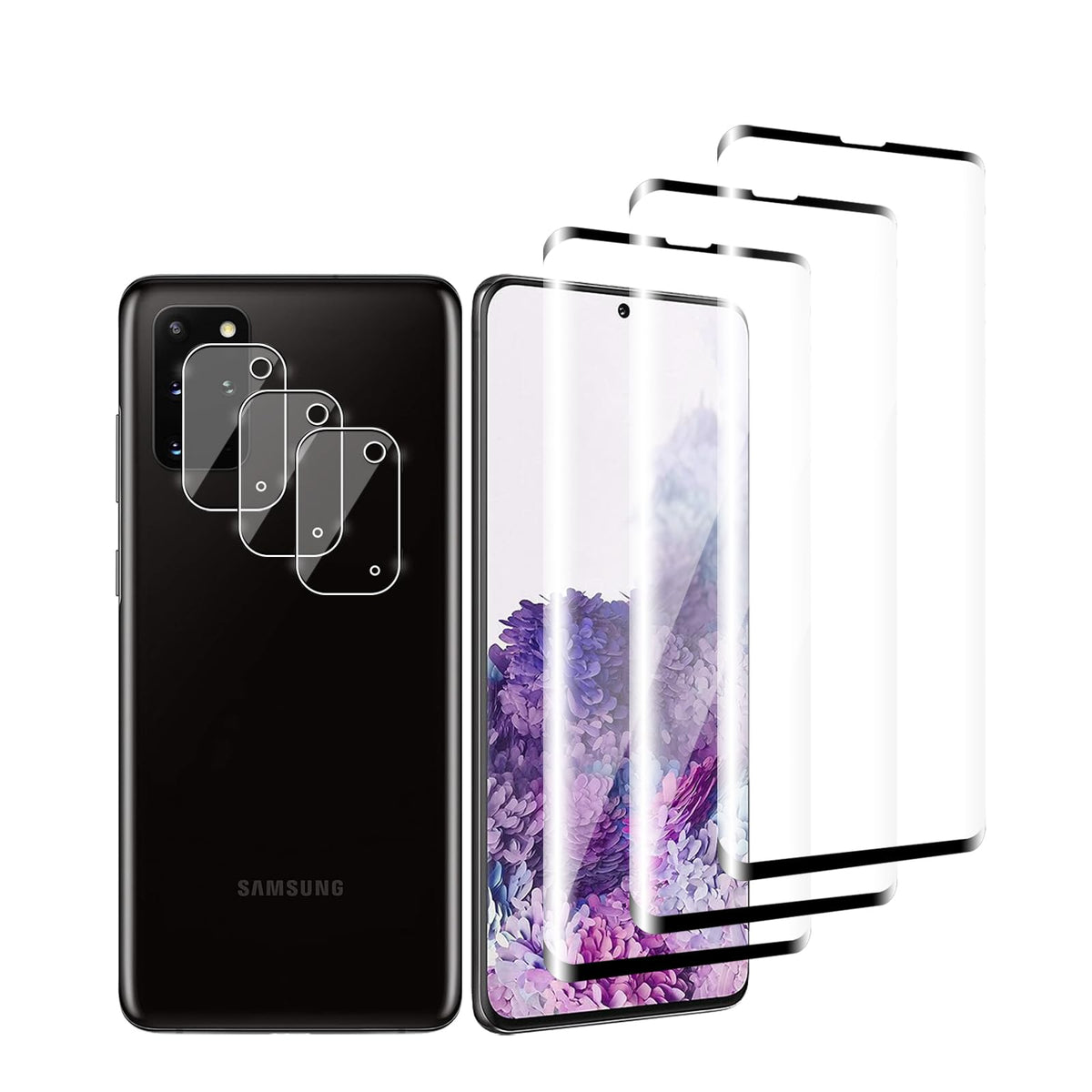 Mzhki zaščitno steklo in zaščita za kamero Samsung Galaxy S20 (3+3)