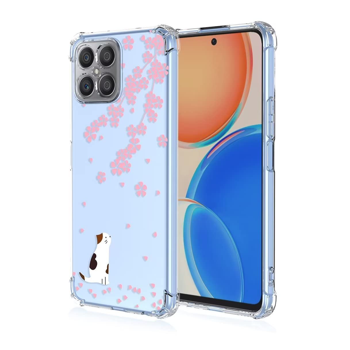 HAOYE maskica za Huawei P60 Pro – prozirna TPU zaštitna maskica, dizajn „Mačka Sakura”