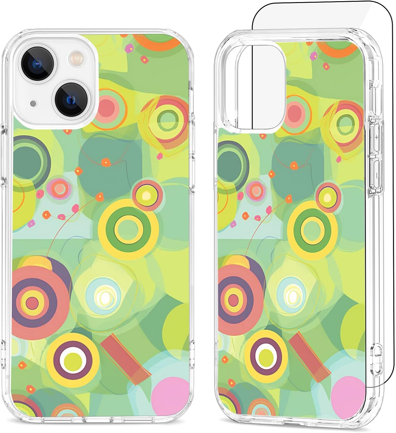 Silikonska maska + zaštitno staklo »Polka Dots« – iPhone 13 / 14