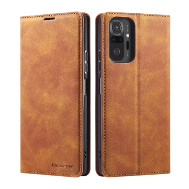 Preklopna torbica za telefon "Forwenw" Xiaomi Redmi Note 10 Pro – Infostyle – Rjava