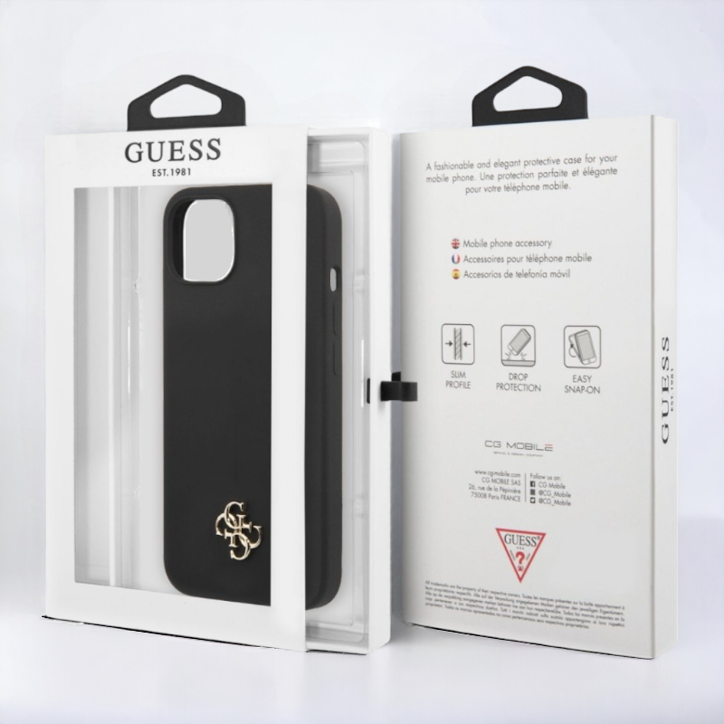 Ovitek Guess "black mini 3D logo" za iPhone 13 Mini - črna (GUHCP13SS4LK)