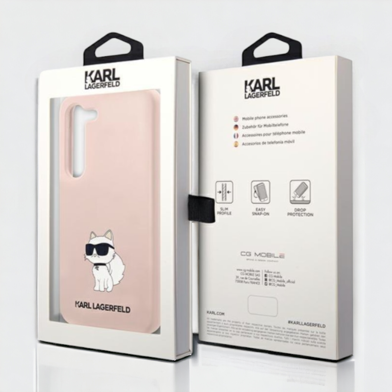Ovitek Karl Lagerfeld "Choupette - silicon pink" za Samsung Galaxy S23 Plus (KLHCS23MSNCHBCP)