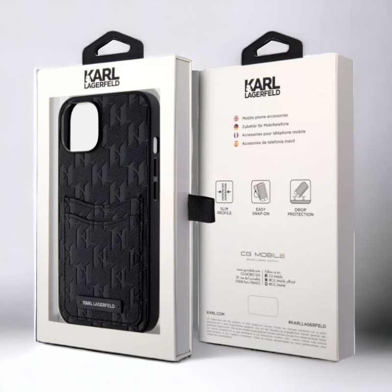 Ovitek Karl Lagerfeld "Monogram Card Slot" za iPhone 13 Pro (KLHCP13LSAKLHPPK)