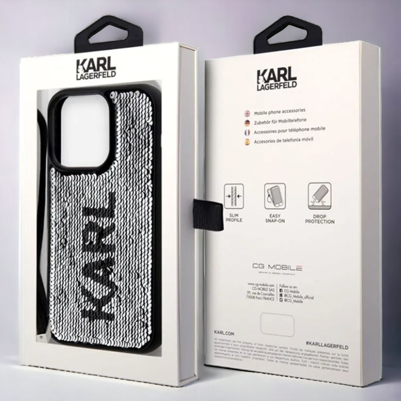 Ovitek Karl Lagerfeld "Sequins Reversible" za iPhone 14 Pro Max (KLHCP14XPSQRKS)