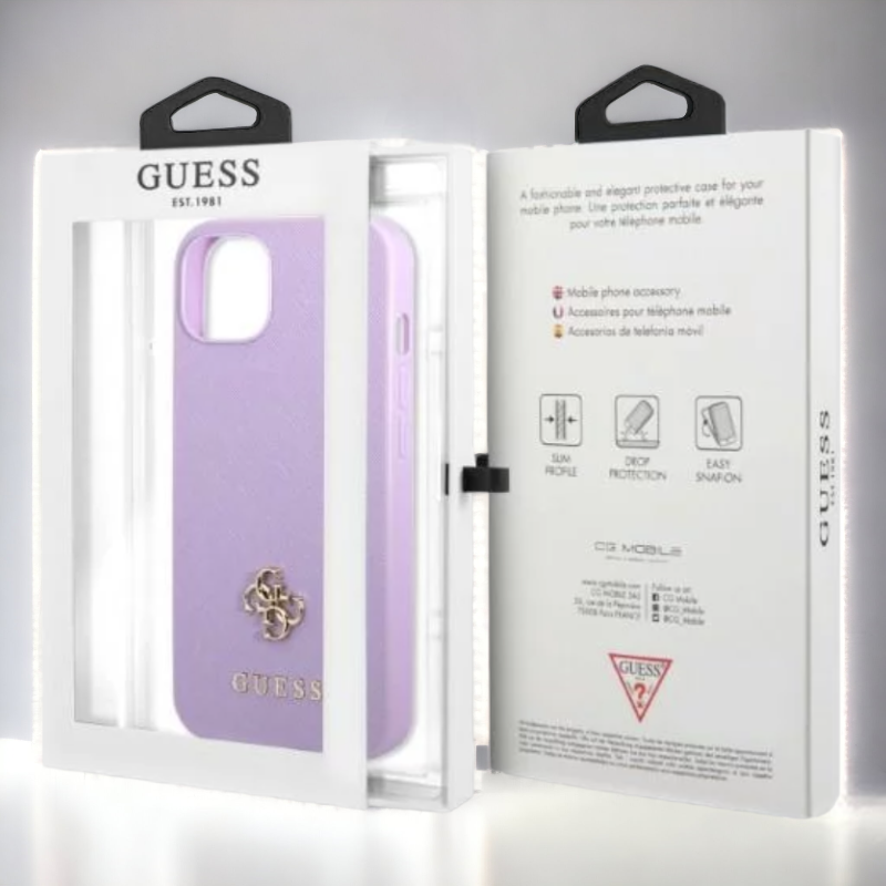 Ovitek Guess "purple mini 3D" za iPhone 13/14/15 (GUHCP13MPS4MU)