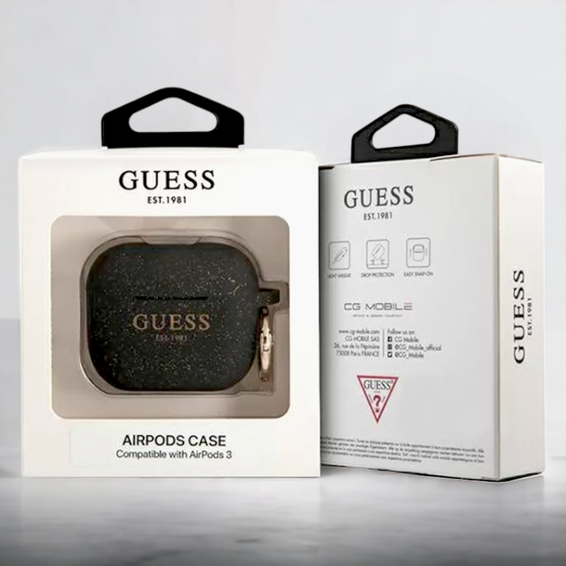 Original Guess etui "Silicone Glitter" za slušalke AirPods 3 (GUA3SGGEK)